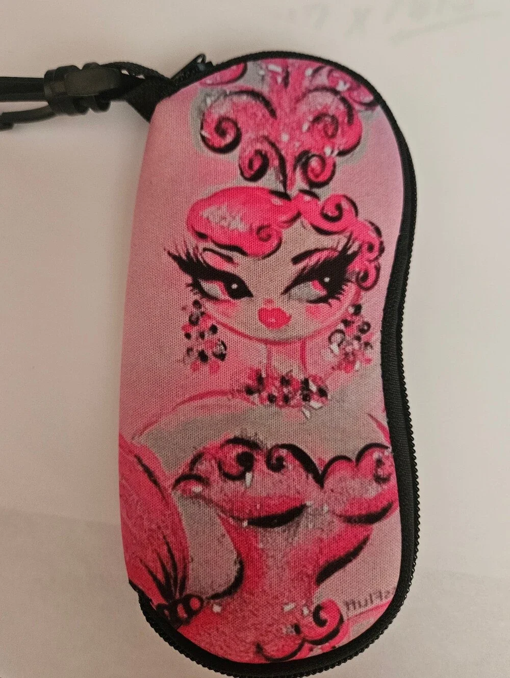Pink Illustrated Sunglasses Case